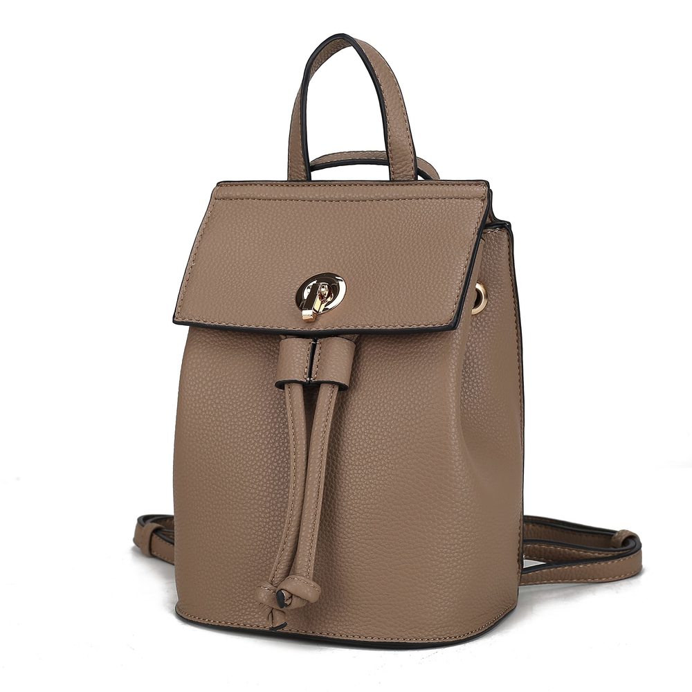 Backpack Purse, Vegan Leather Drawstring Backpack Top-Handle Ladies :<